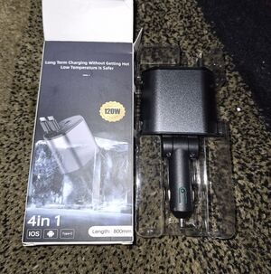 4-in-1 120W Car Charger - Black